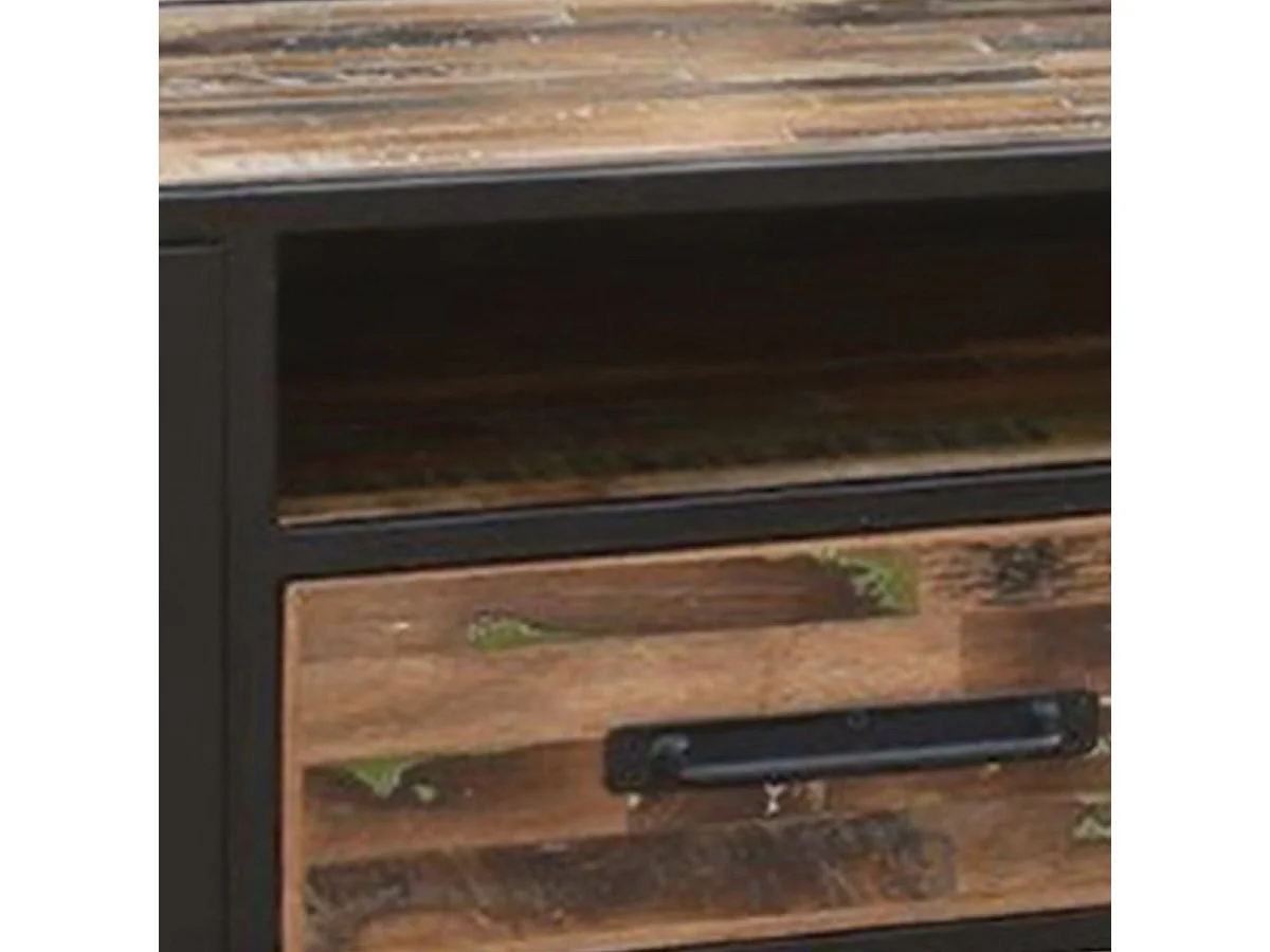 NESSA - Meuble TV 3 Tiroirs Manguier Massif Recyclé