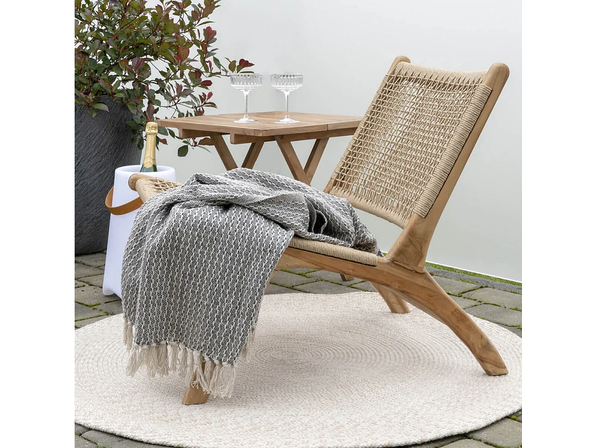 NAPLES - Table Basse Carrée Teck Massif Naturel