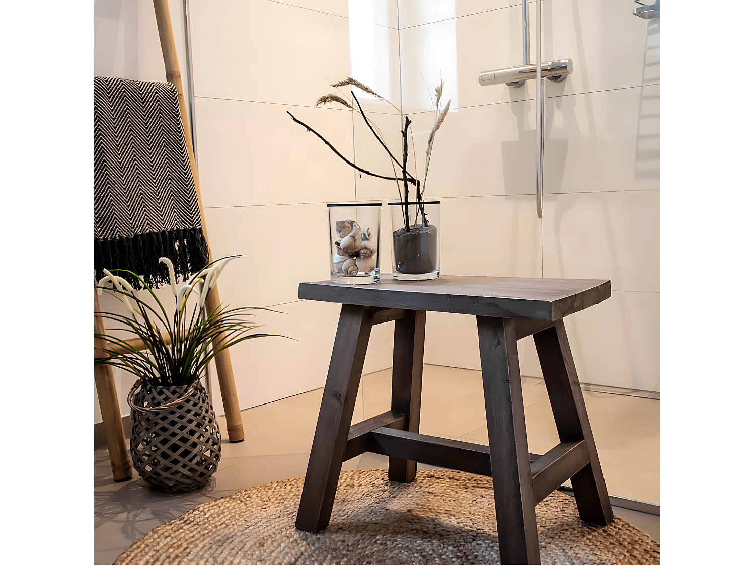 SITJES - Table d'Appoint Rectangulaire en Teck Massif