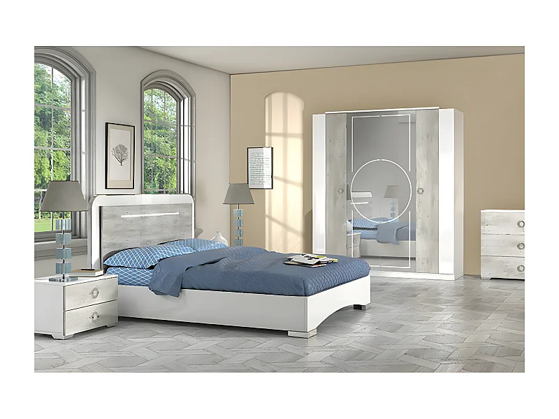 GOYA - Chambre Complète 140x190cm avec Commode