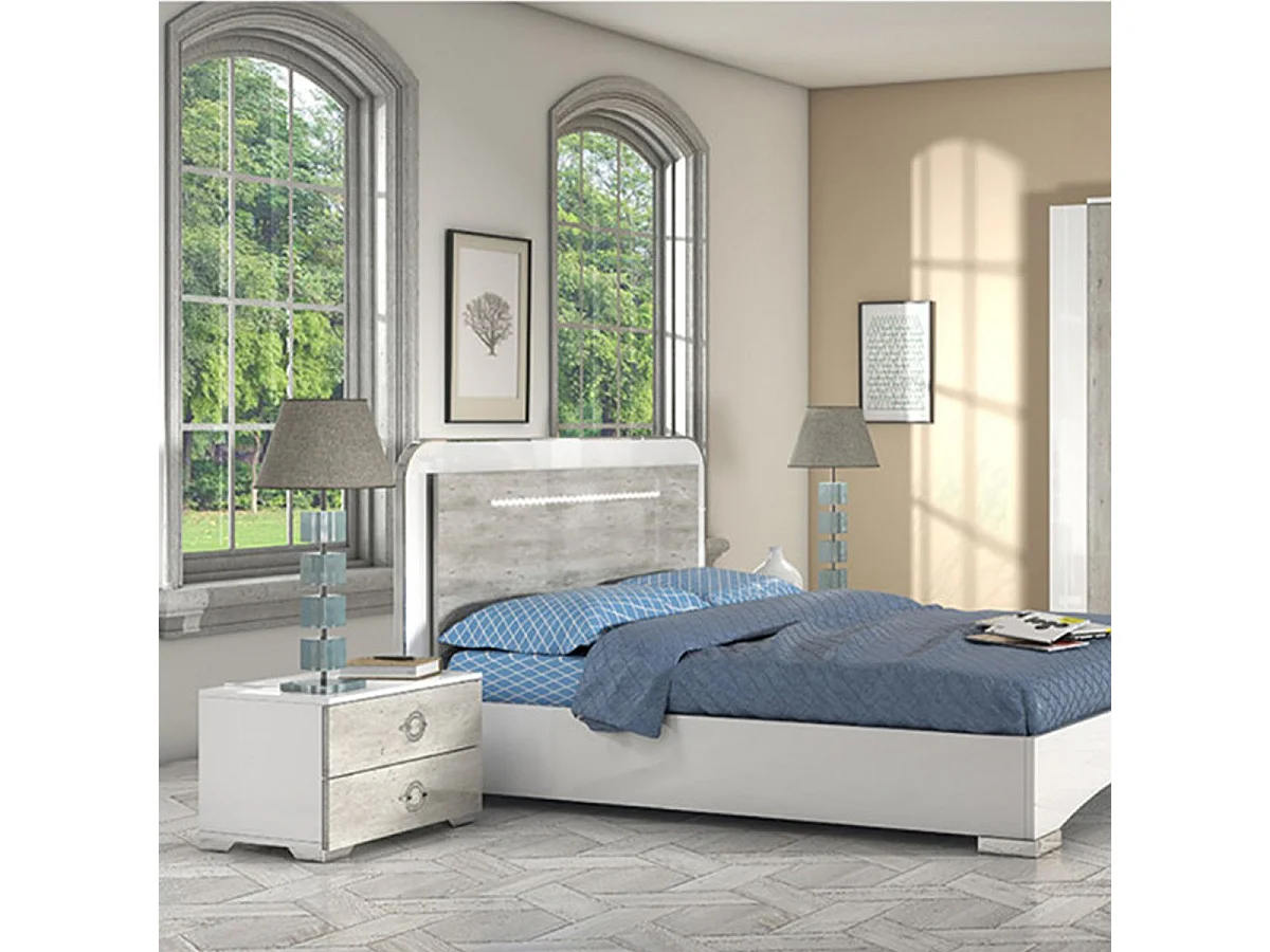 GOYA - Chambre Complète 160x200cm avec Commode