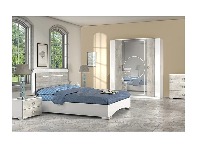 GOYA - Chambre Complète 160x200cm avec Commode