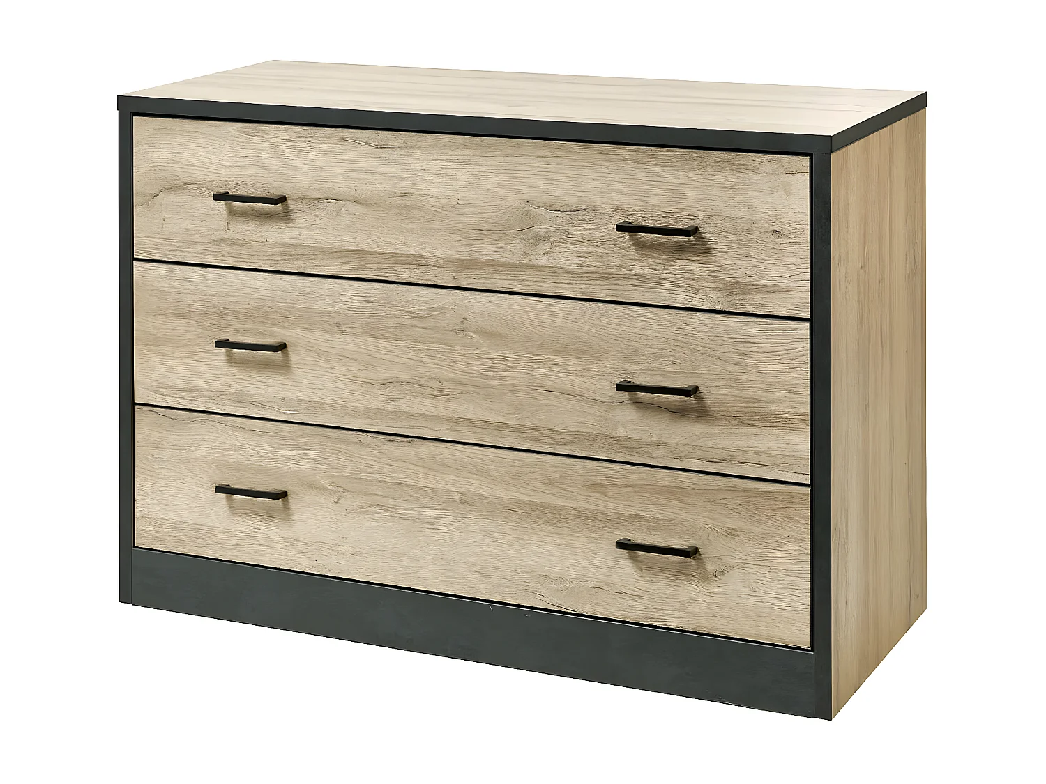 ELEOS - Chambre 140x190cm avec Commode 3 Tiroirs