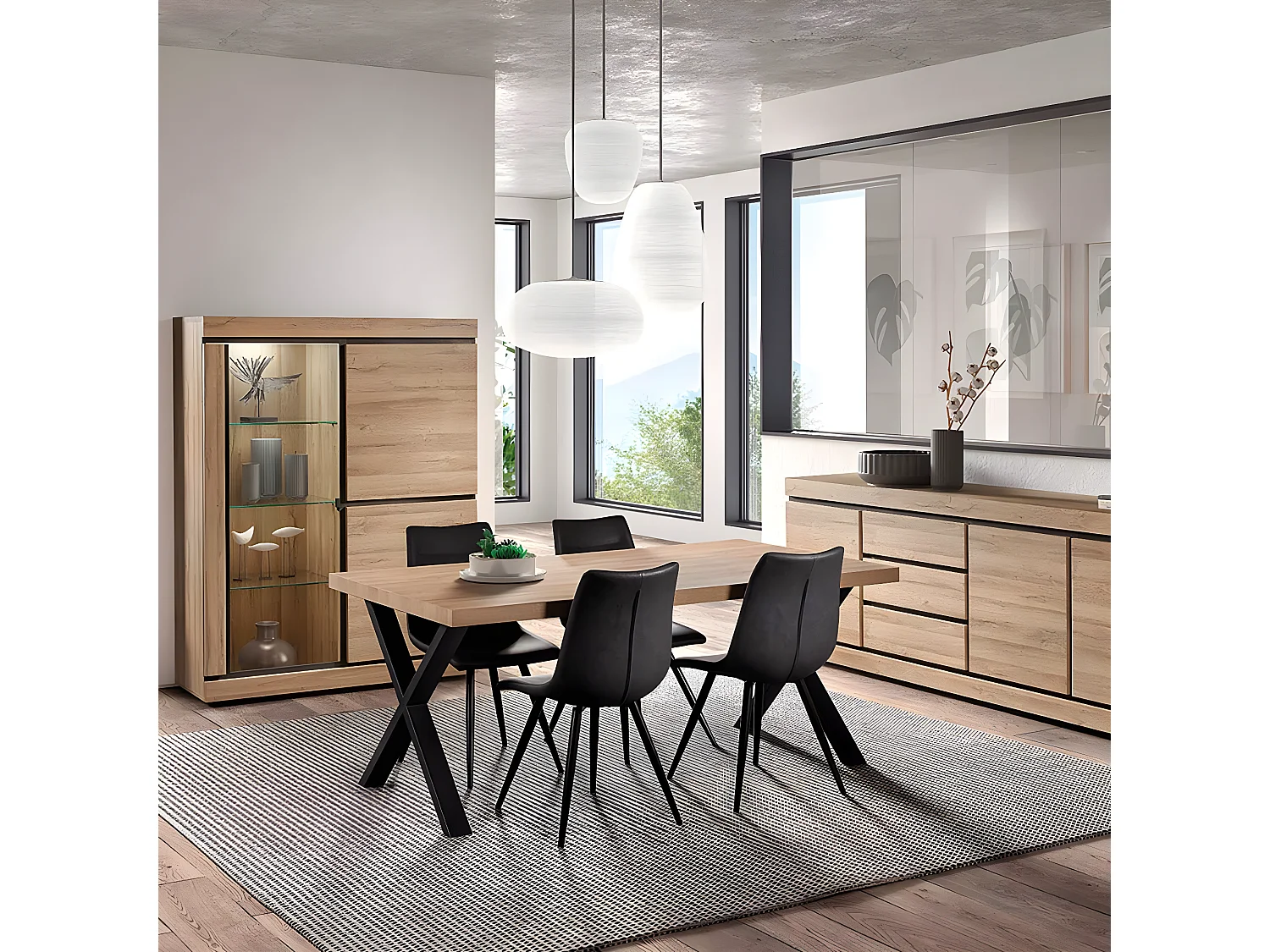 MASSIRE - Ensemble Séjour XL avec Table 200cm