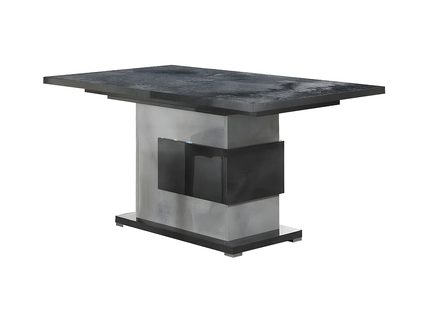 HOFFMAN - Ensemble Vitrine 2P + Table de Repas à Pied Central