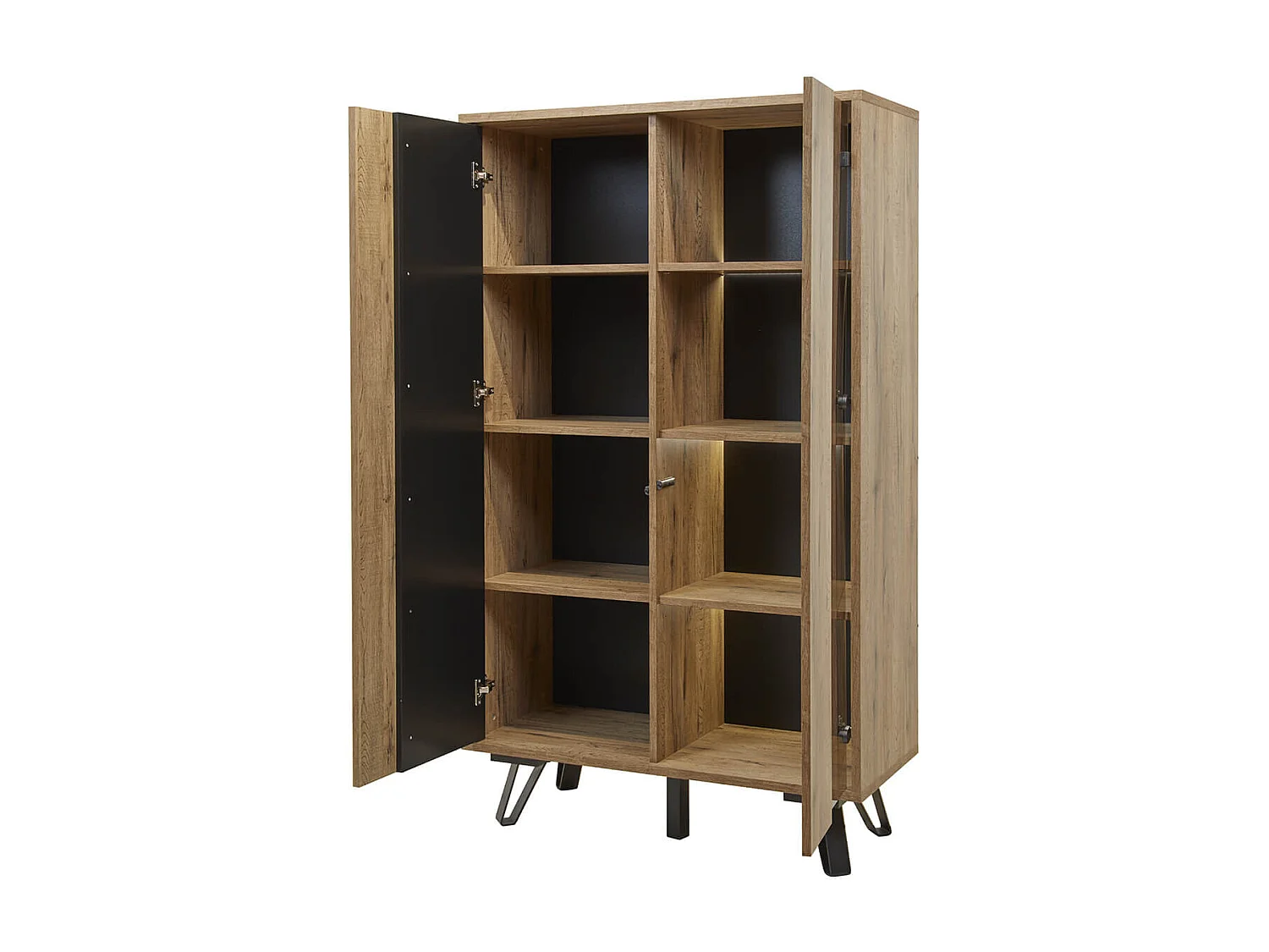 CARSON - Ensemble Séjour Complet avec Table 170cm Piètement Métal A