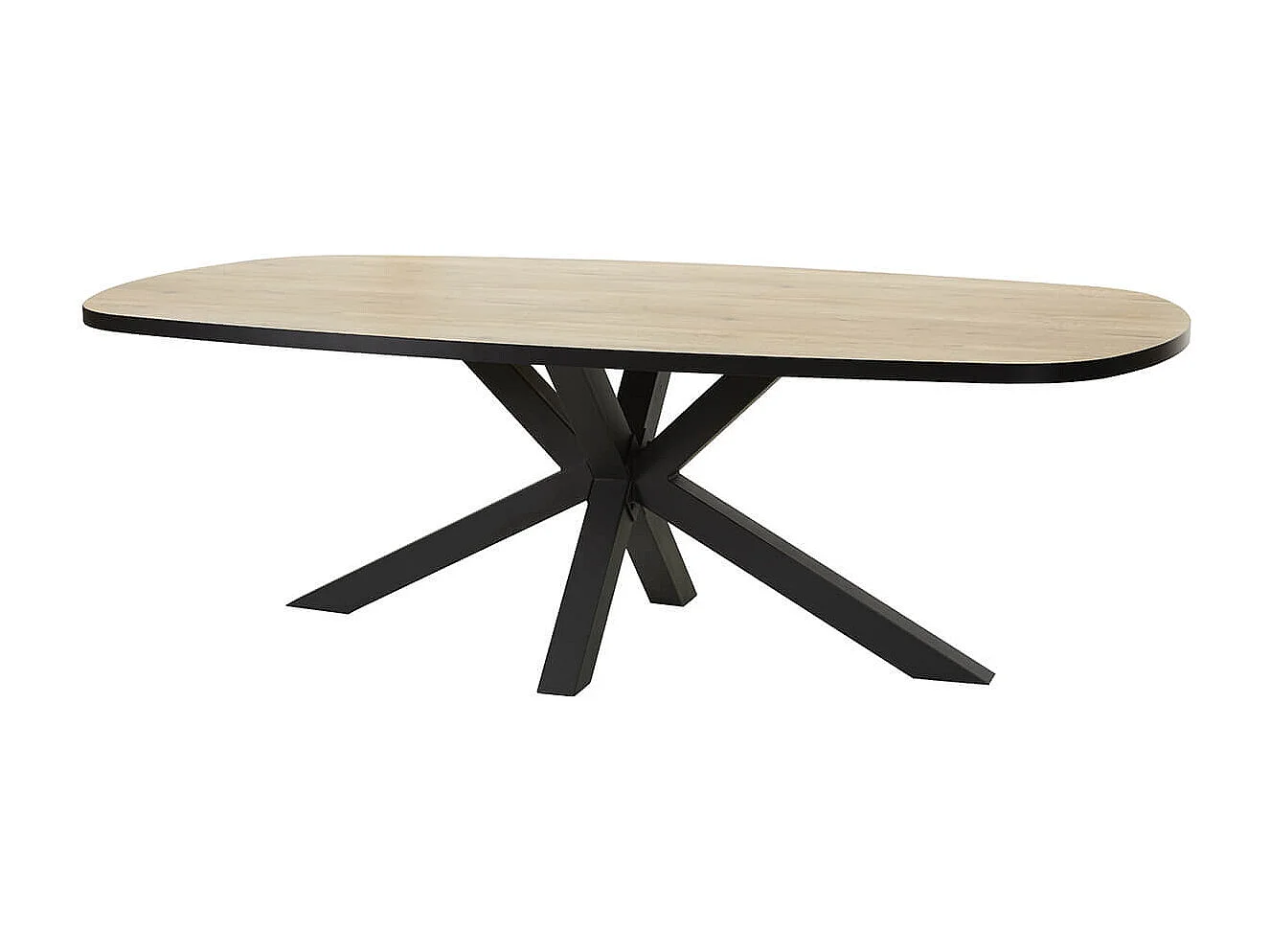 CEDRA - Ensemble Séjour Industriel Complet avec Table Ovale 200cm