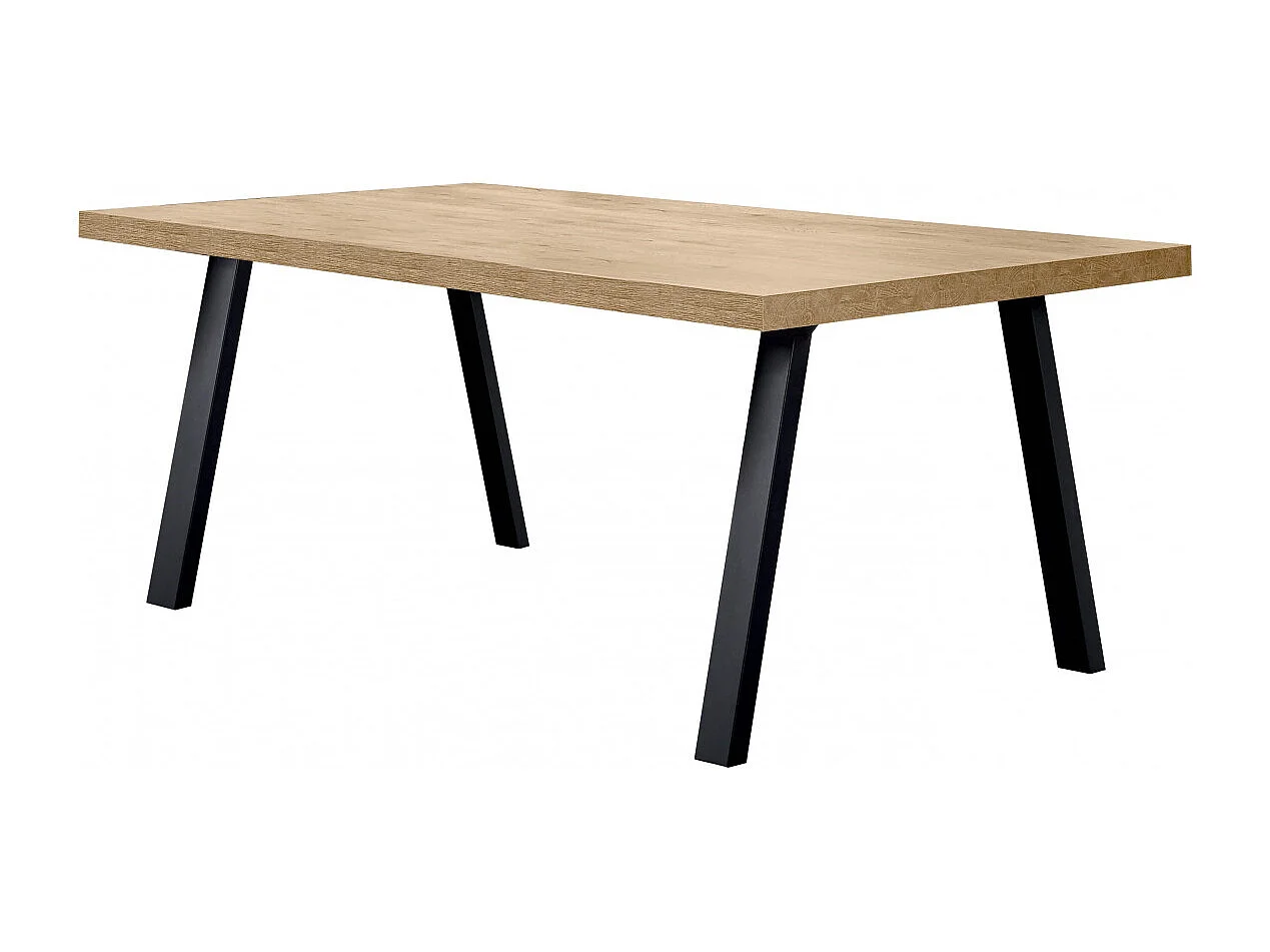 CARSON - Ensemble Séjour Complet avec Table 200cm Piètement Métal A