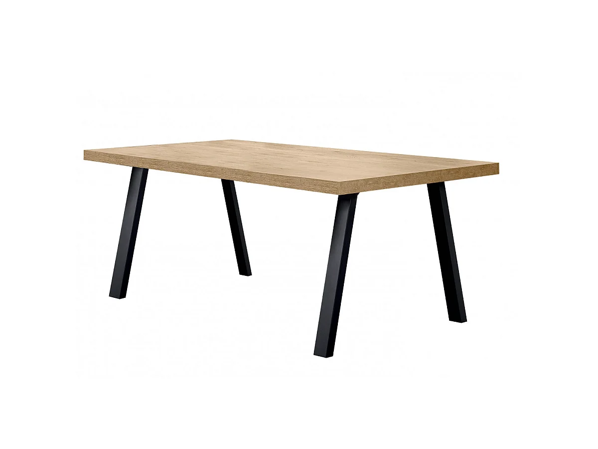 CARSON - Ensemble Séjour Complet avec Table 200cm Piètement Métal A