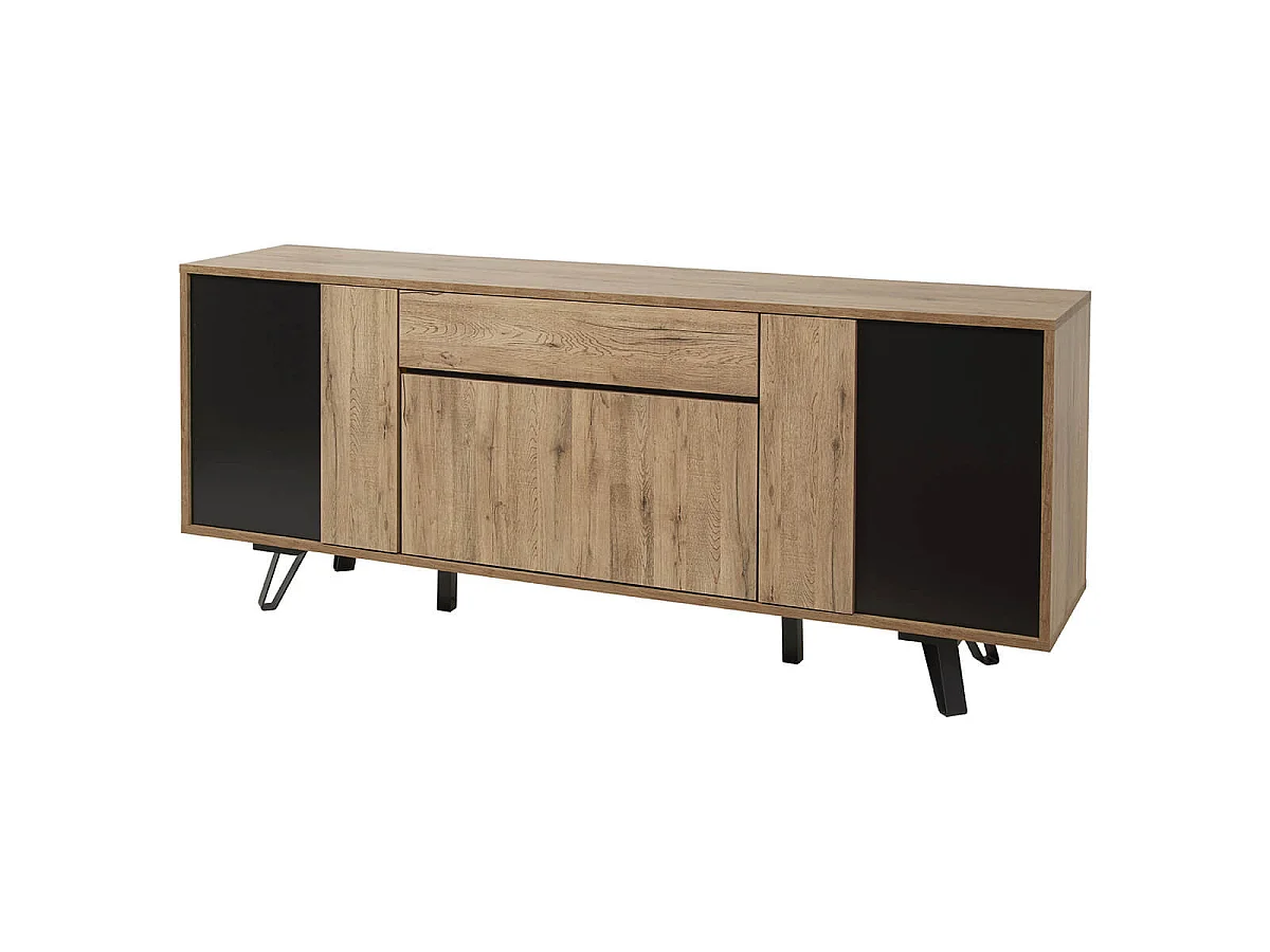CARSON - Ensemble Séjour Complet avec Table 200cm Piètement Métal A