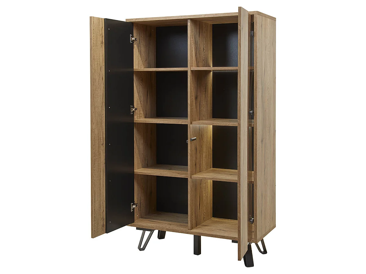 CARSON - Ensemble Séjour Complet avec Table 200cm Piètement Métal A
