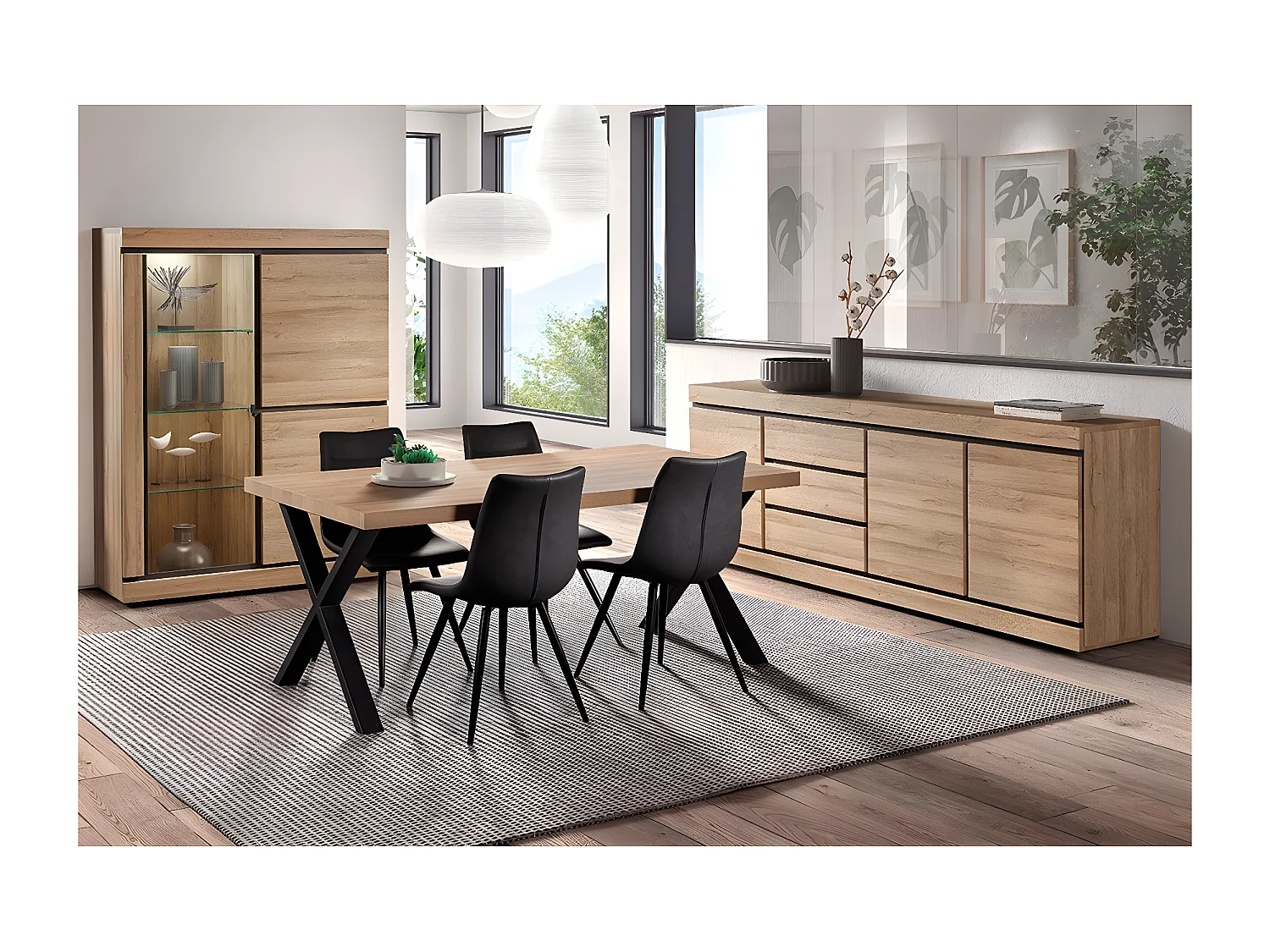 MASSIRE - Ensemble Séjour XL avec Table 170cm