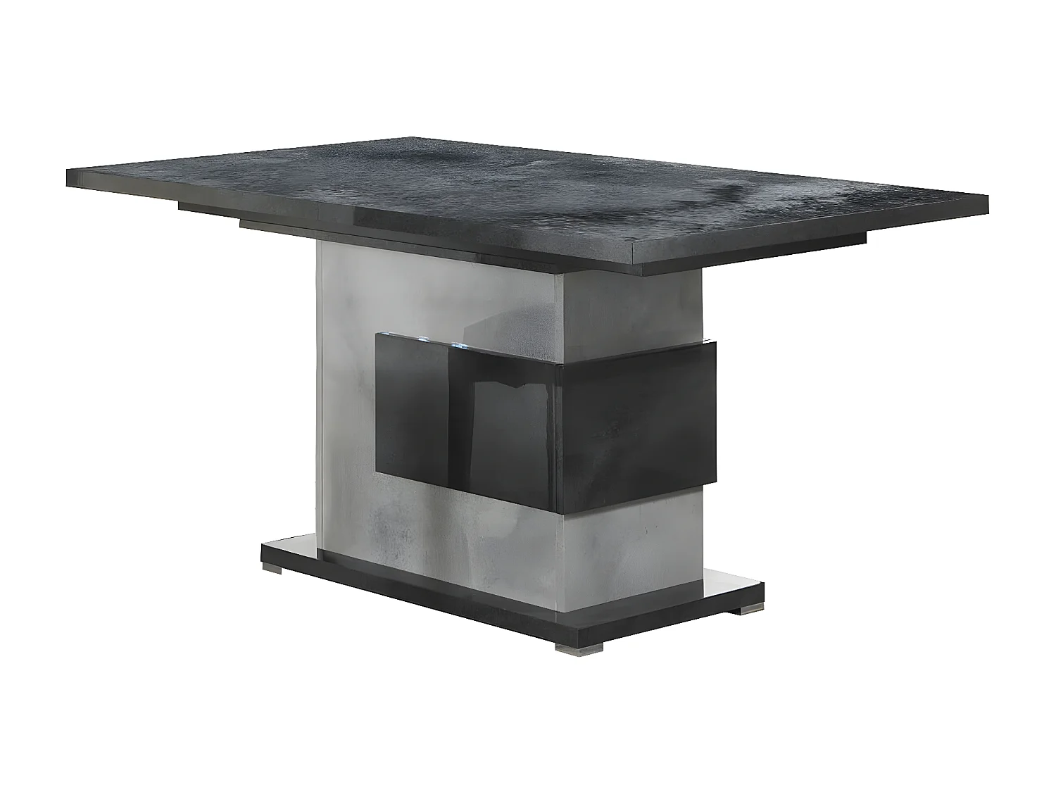 HOFFMAN - Ensemble Buffet 4P avec Miroir + Table Repas à Pied Central