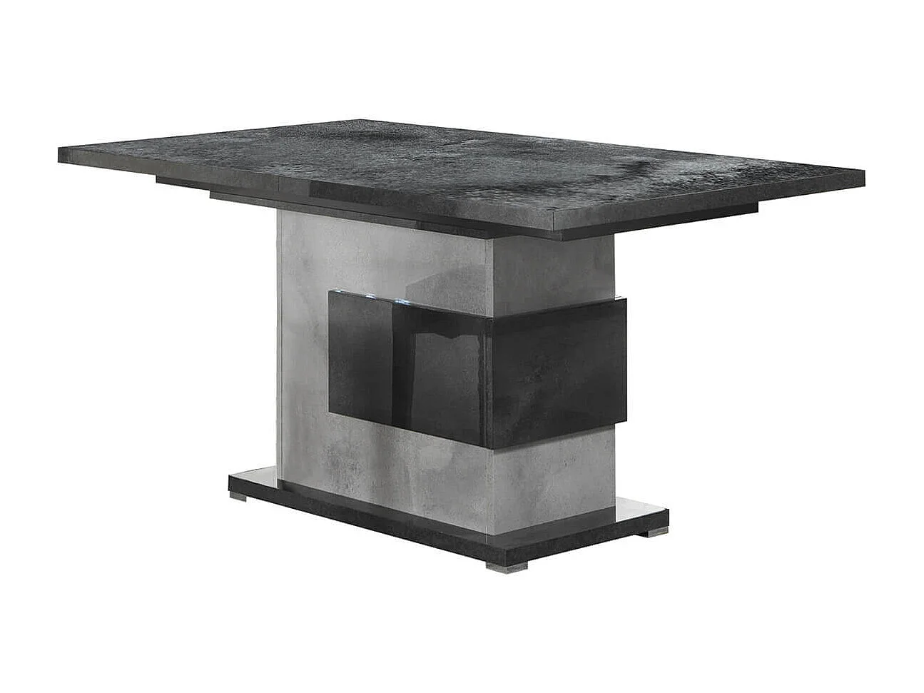 HOFFMAN - Ensemble Buffet 4P avec Miroir + Table Repas à Pied Central