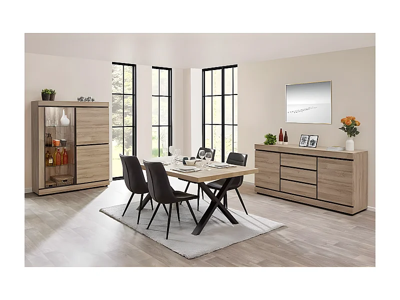 MASSIRE - Ensemble Séjour avec Table 170cm