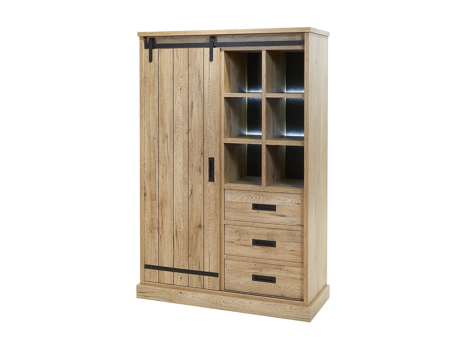 CEDRA - Ensemble Industriel Argentier + Table 200cm Piètement U