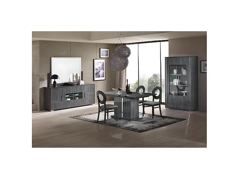 DAISY - Ensemble Séjour Table + Buffet + Vitrine