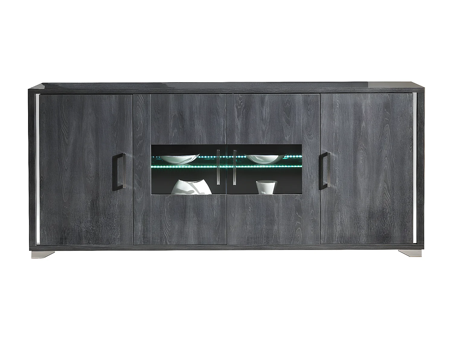 DAISY - Ensemble Séjour Table + Buffet + Vitrine