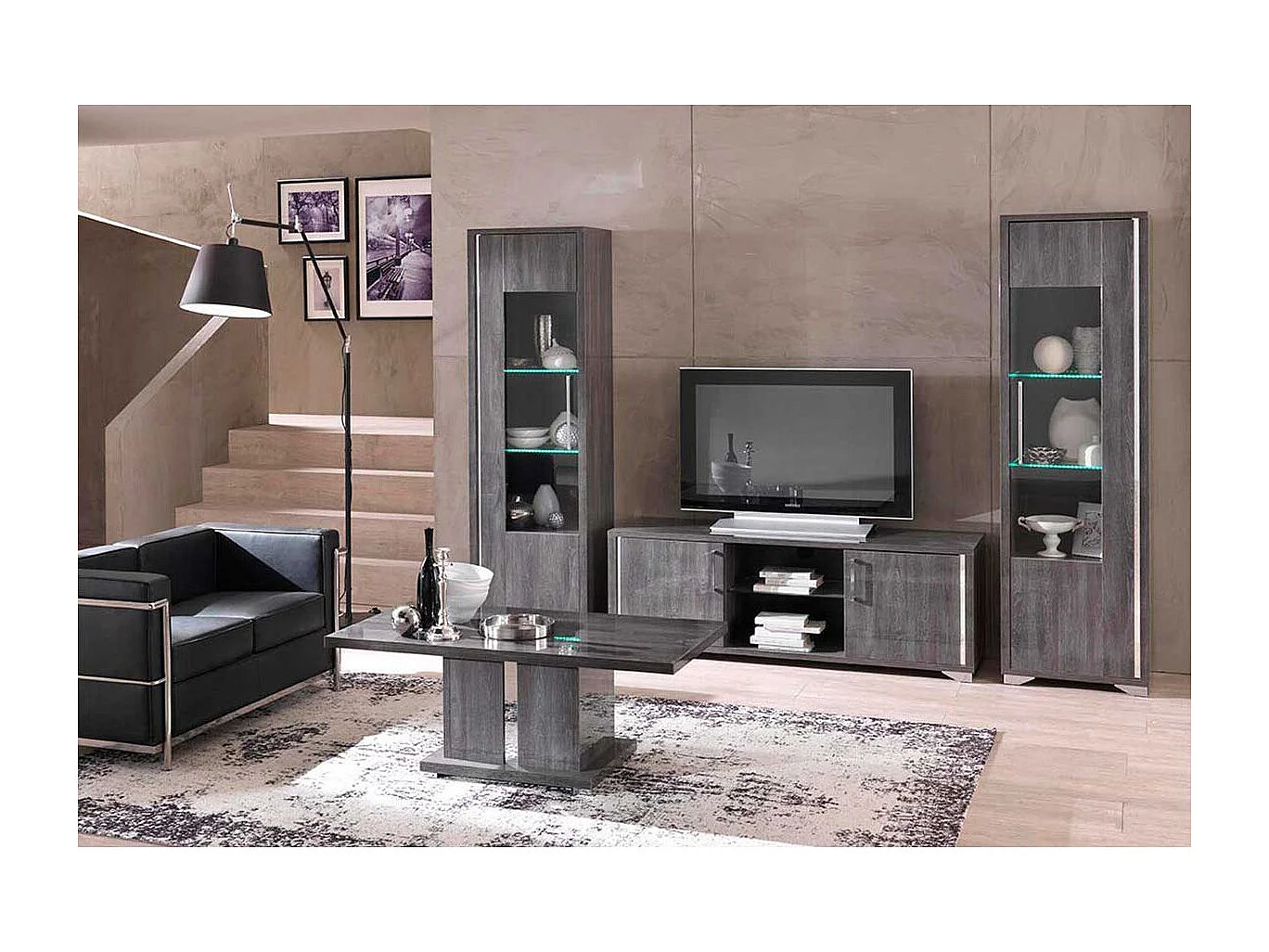 DAISY - Ensemble Salon avec Vitrines Gauche et Droite