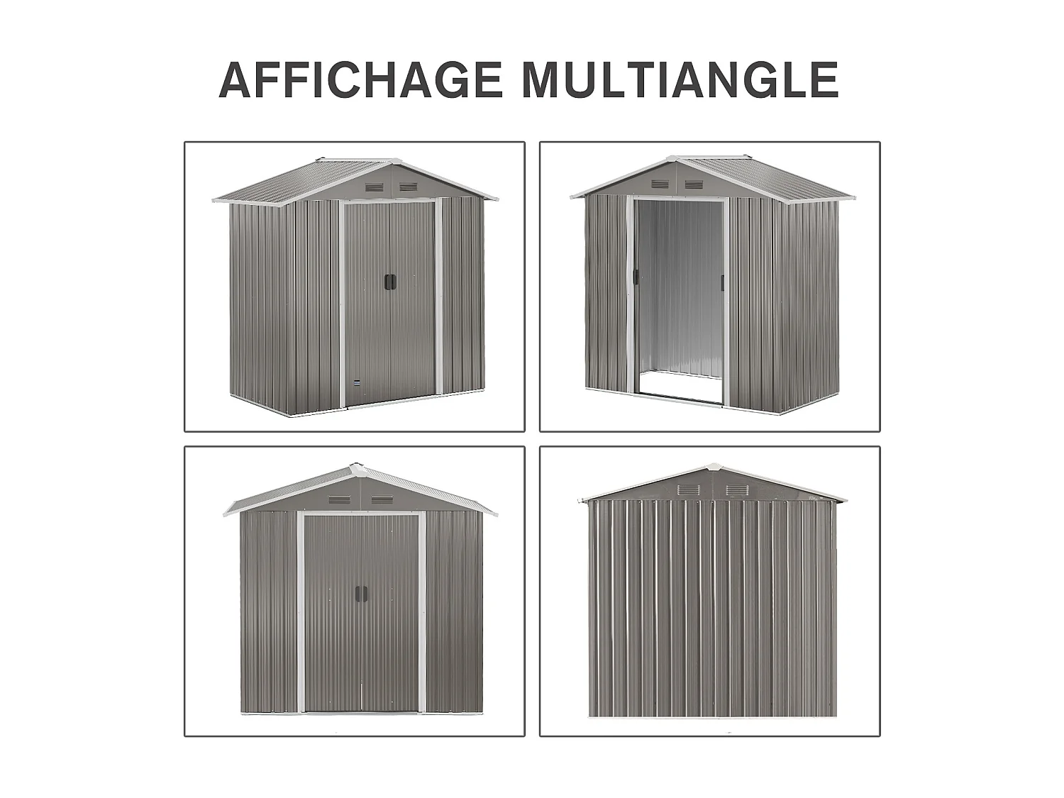 Abri de jardin - remise pour outils - cabanon porte verrouillable - dim. 194L x 110l x 184H cm - tôle d'acier gris