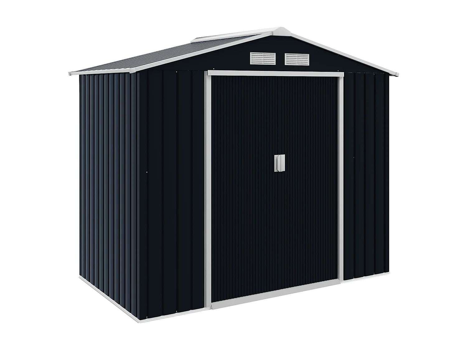 Abri de jardin - remise pour outils - cabanon porte verrouillable - dim. 213L x 130l x 185H cm - tôle d'acier gris