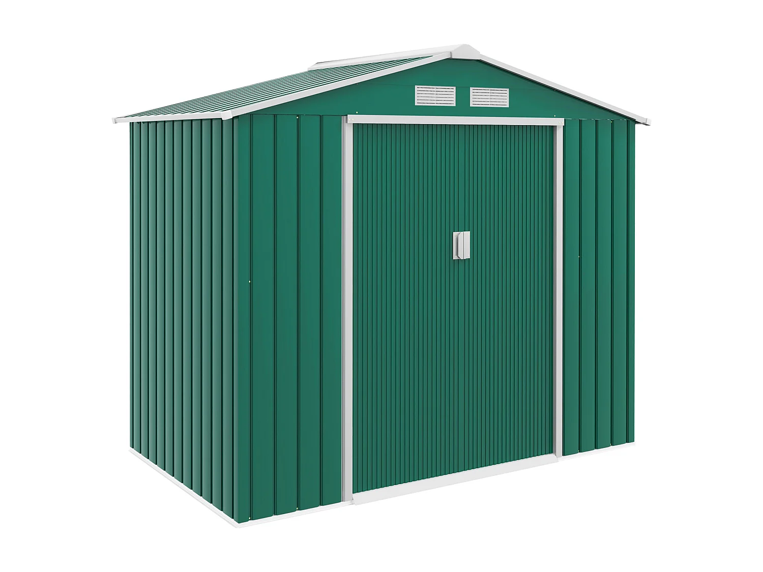 Abri de jardin - remise pour outils - cabanon porte verrouillable - dim. 213L x 130l x 185H cm - tôle d'acier vert