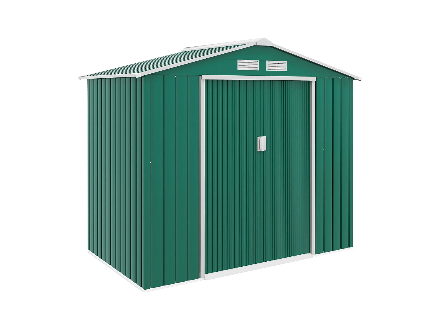 Abri de jardin - remise pour outils - cabanon porte verrouillable - dim. 213L x 130l x 185H cm - tôle d'acier vert