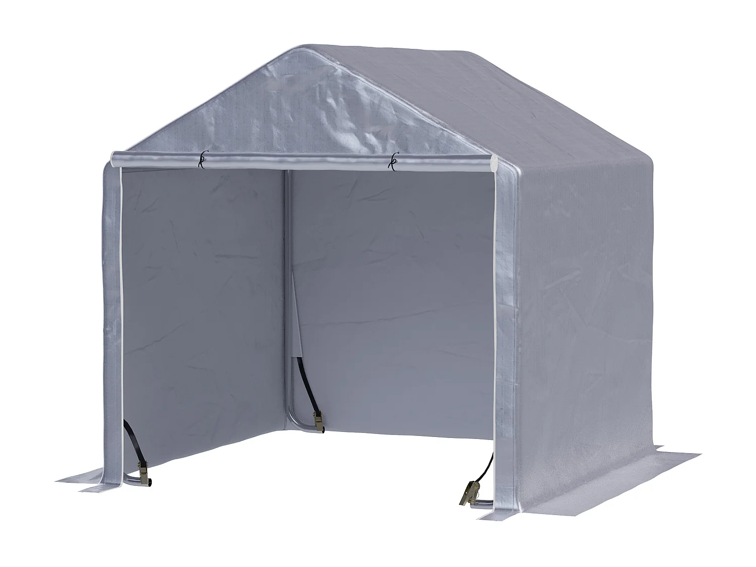 Abri de jardin rangement extérieur en PE résistant aux UV gris dim. 2L x 2l x 2H m