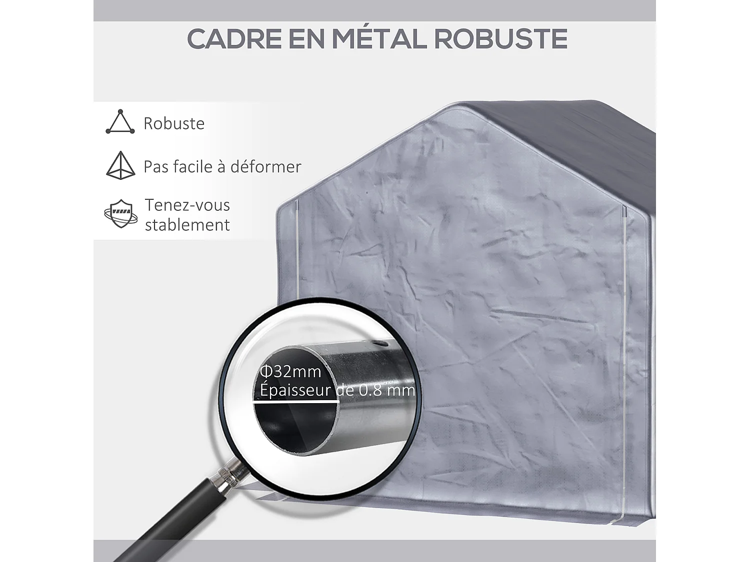 Abri de jardin rangement extérieur en PE résistant aux UV gris dim. 2L x 2l x 2H m