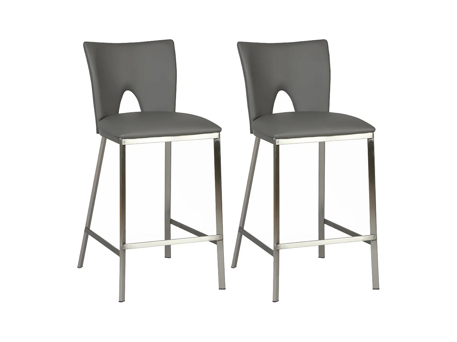 CATALIA - Lot de 2 Tabourets Gris