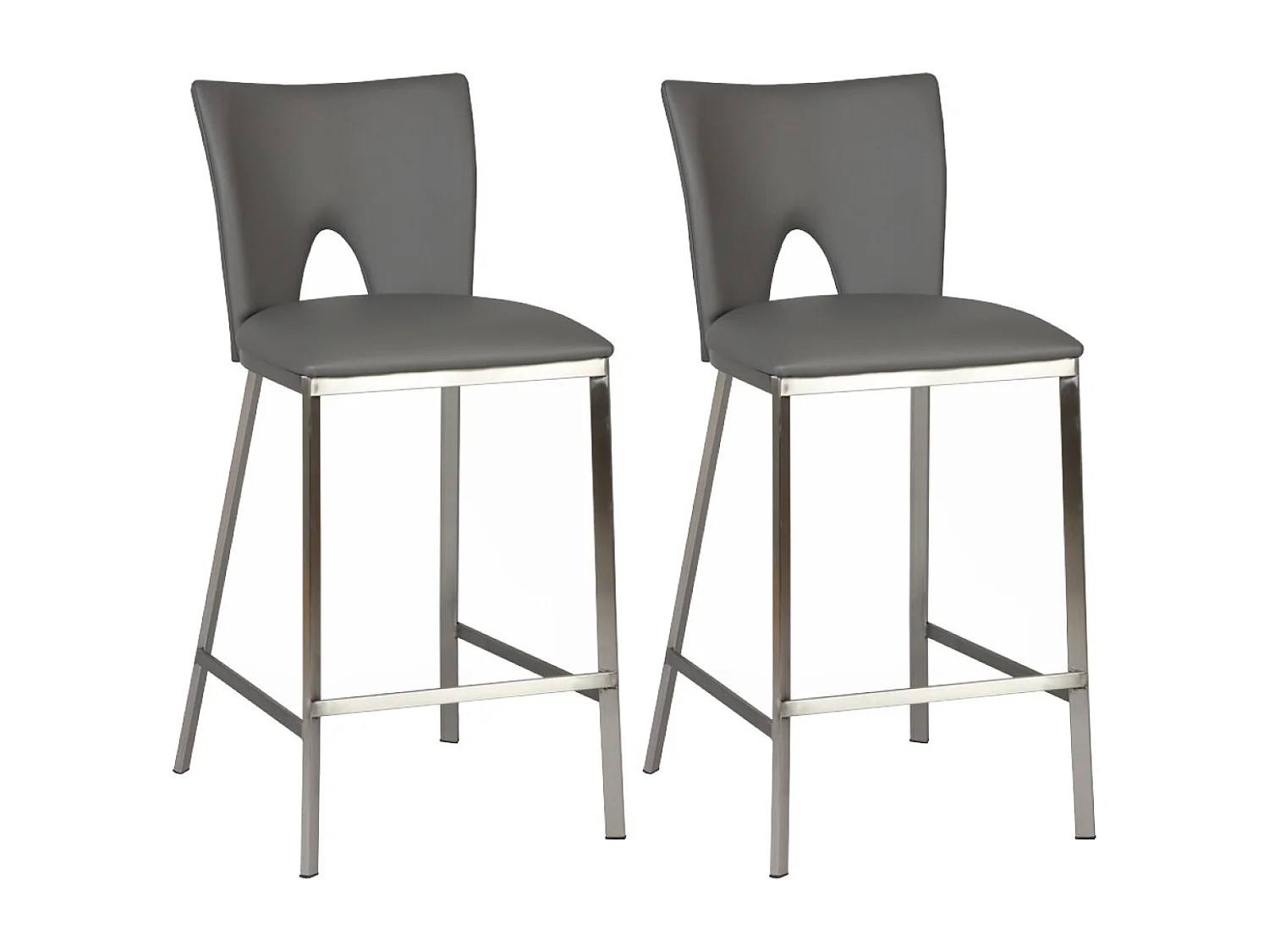 CATALIA - Lot de 2 Tabourets Gris