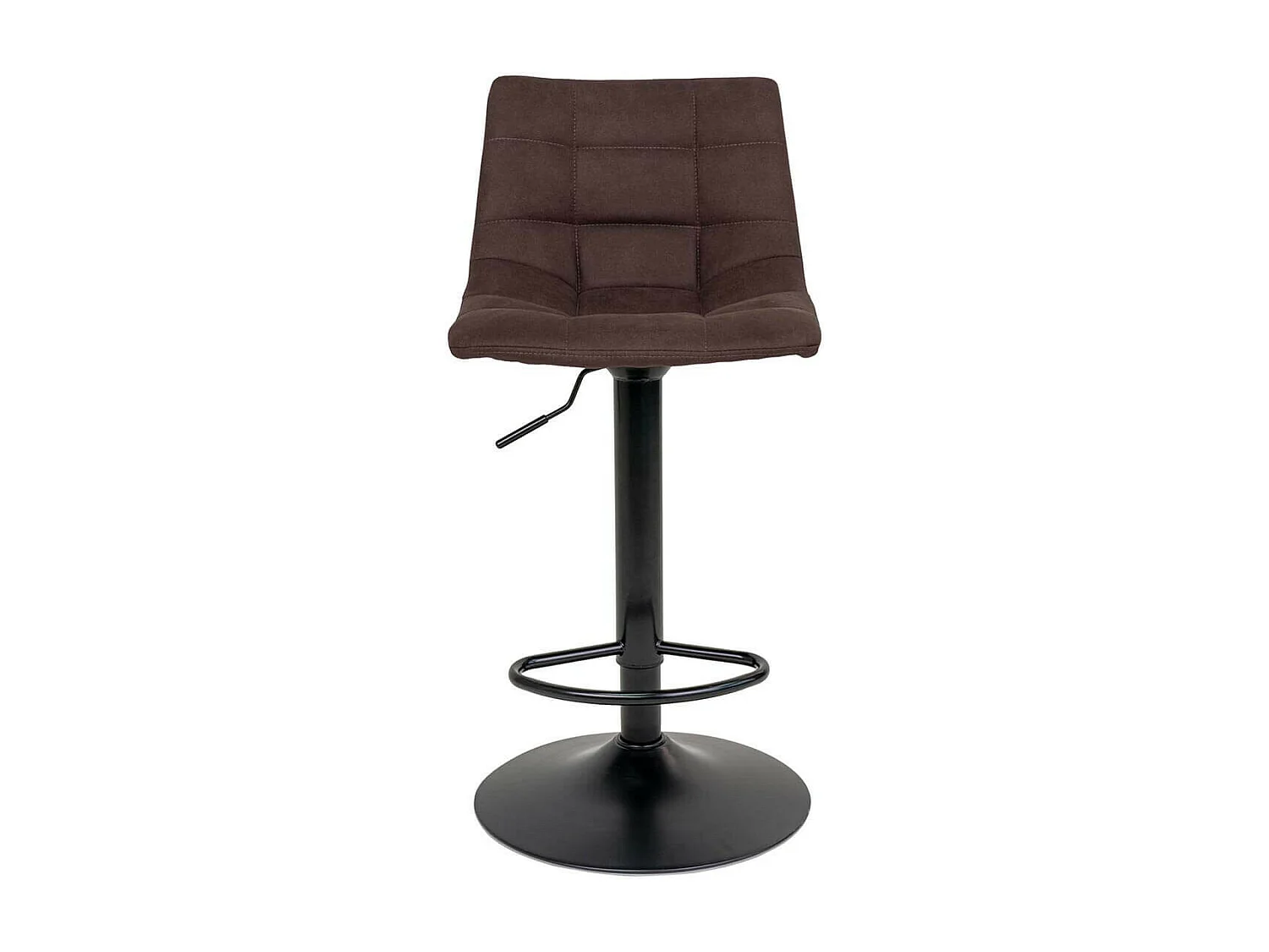 MAGNUS - Lot de 2 Tabourets Acier et Tissu Marron Foncé