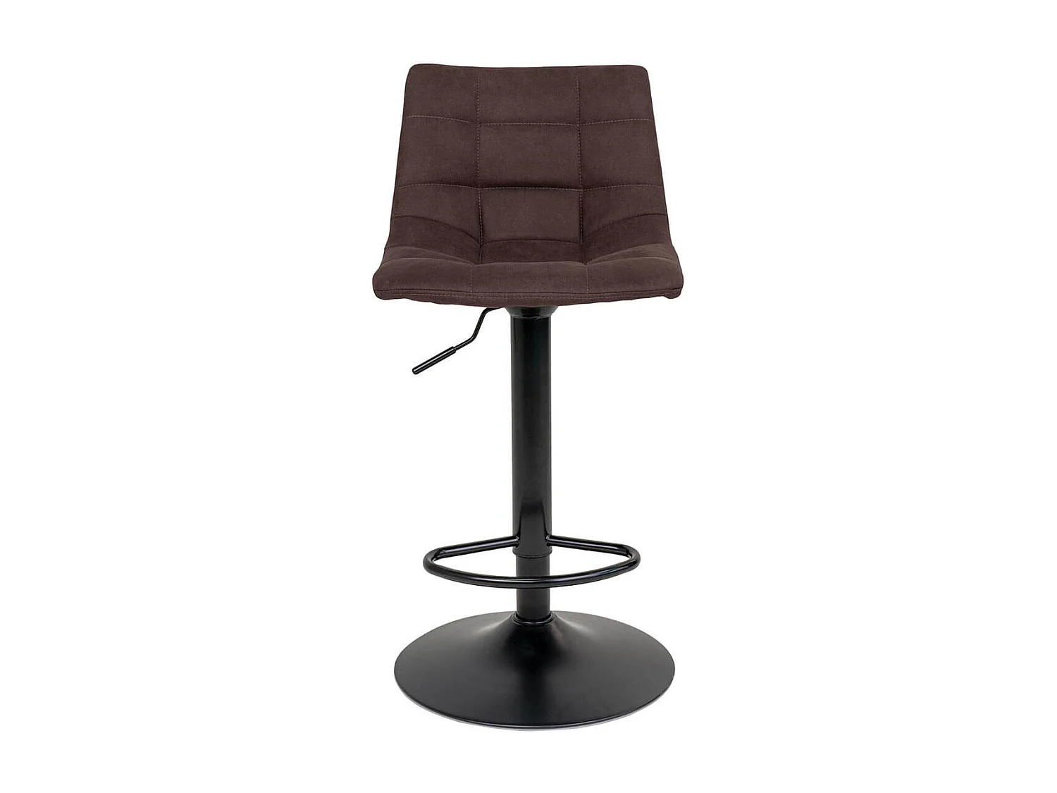 MAGNUS - Lot de 2 Tabourets Acier et Tissu Marron Foncé