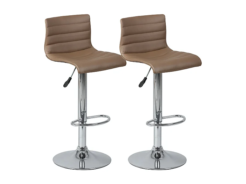 DAVIDSON - Lot de 2 Tabourets de Bar Marron