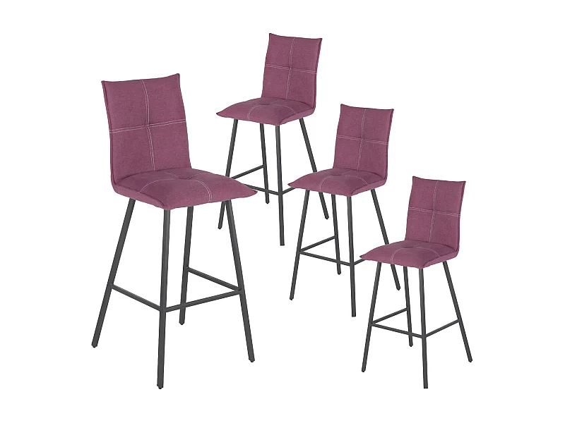 LAGOS - Lot de 4 Tabourets Violets Hauteur H76cm