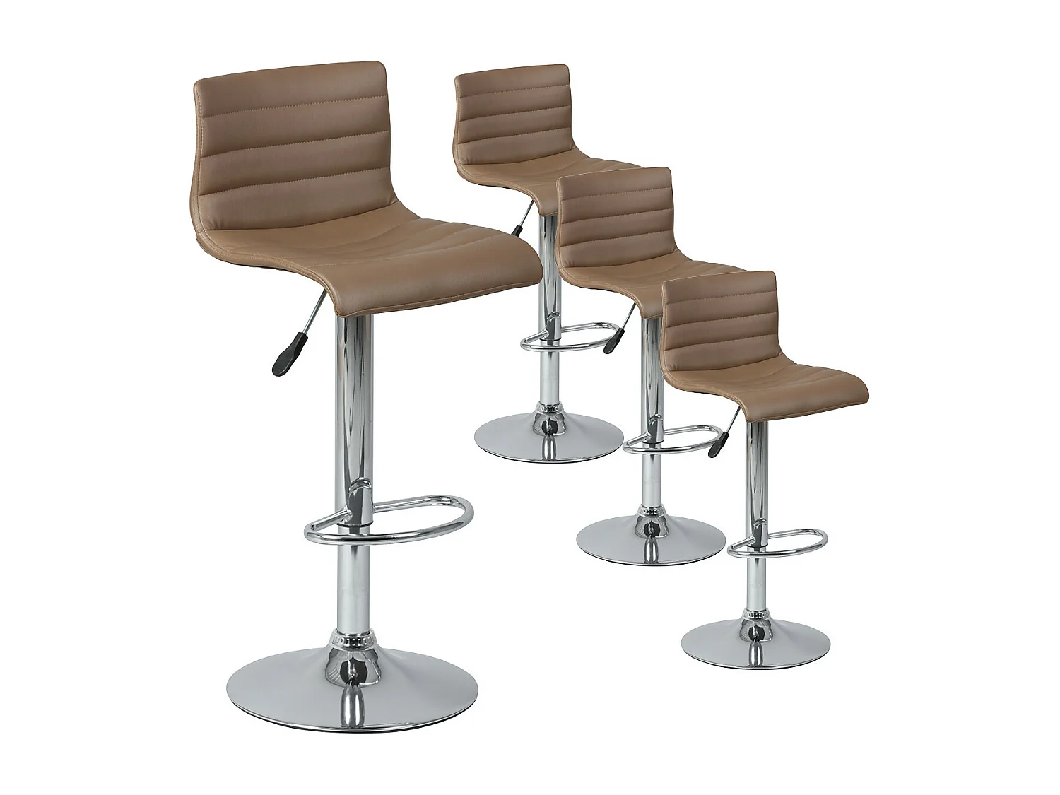 DAVIDSON - Lot de 4 Tabourets de Bar Marron