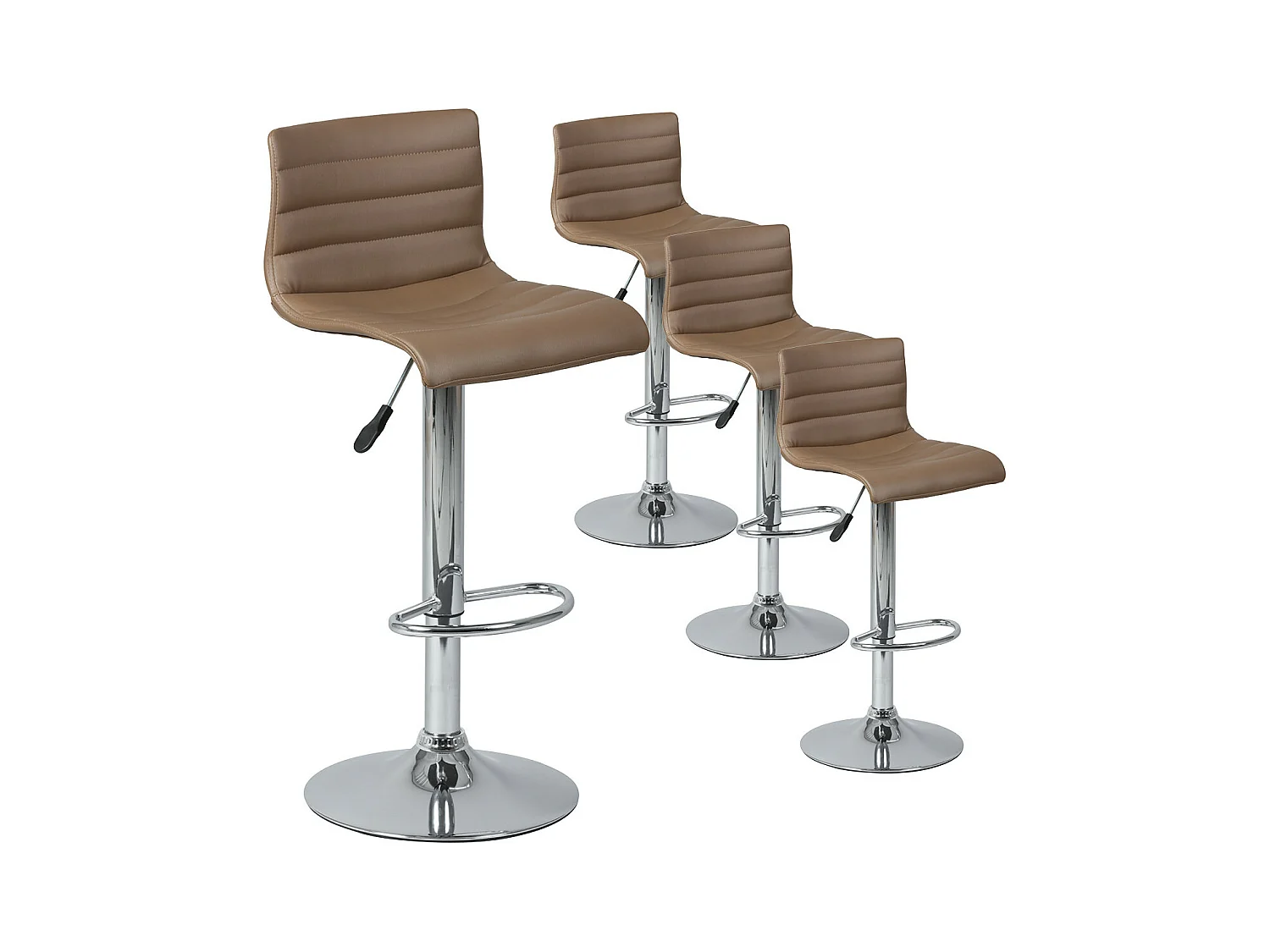 DAVIDSON - Lot de 4 Tabourets de Bar Marron