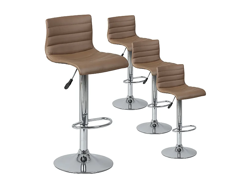 DAVIDSON - Lot de 4 Tabourets de Bar Marron
