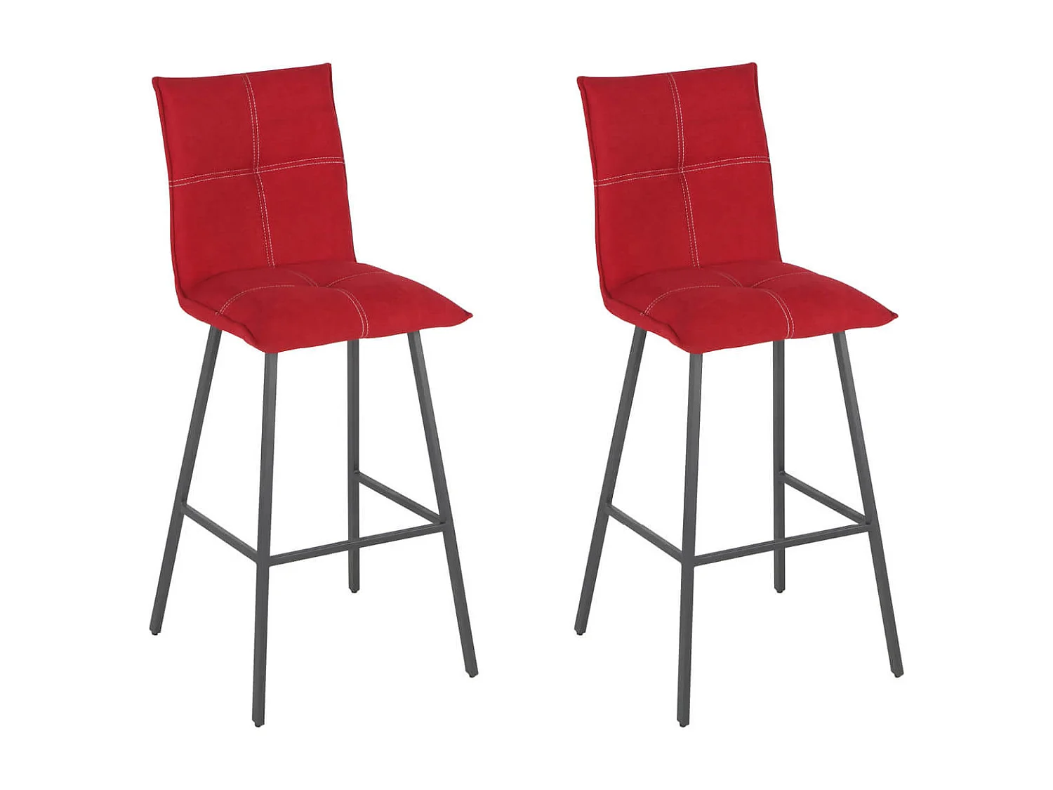 LAGOS - Lot de 2 Tabourets Rouges Assise H65cm
