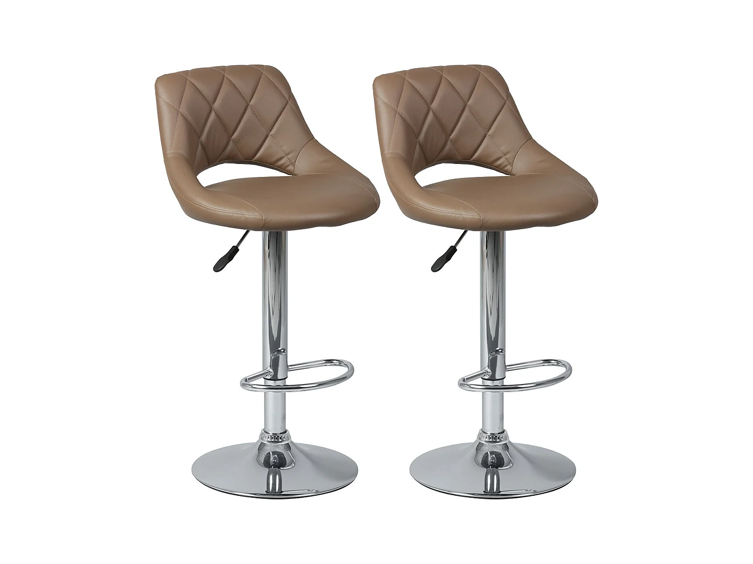 HAMILTON - Lot de 2 Tabourets de Bar Marron
