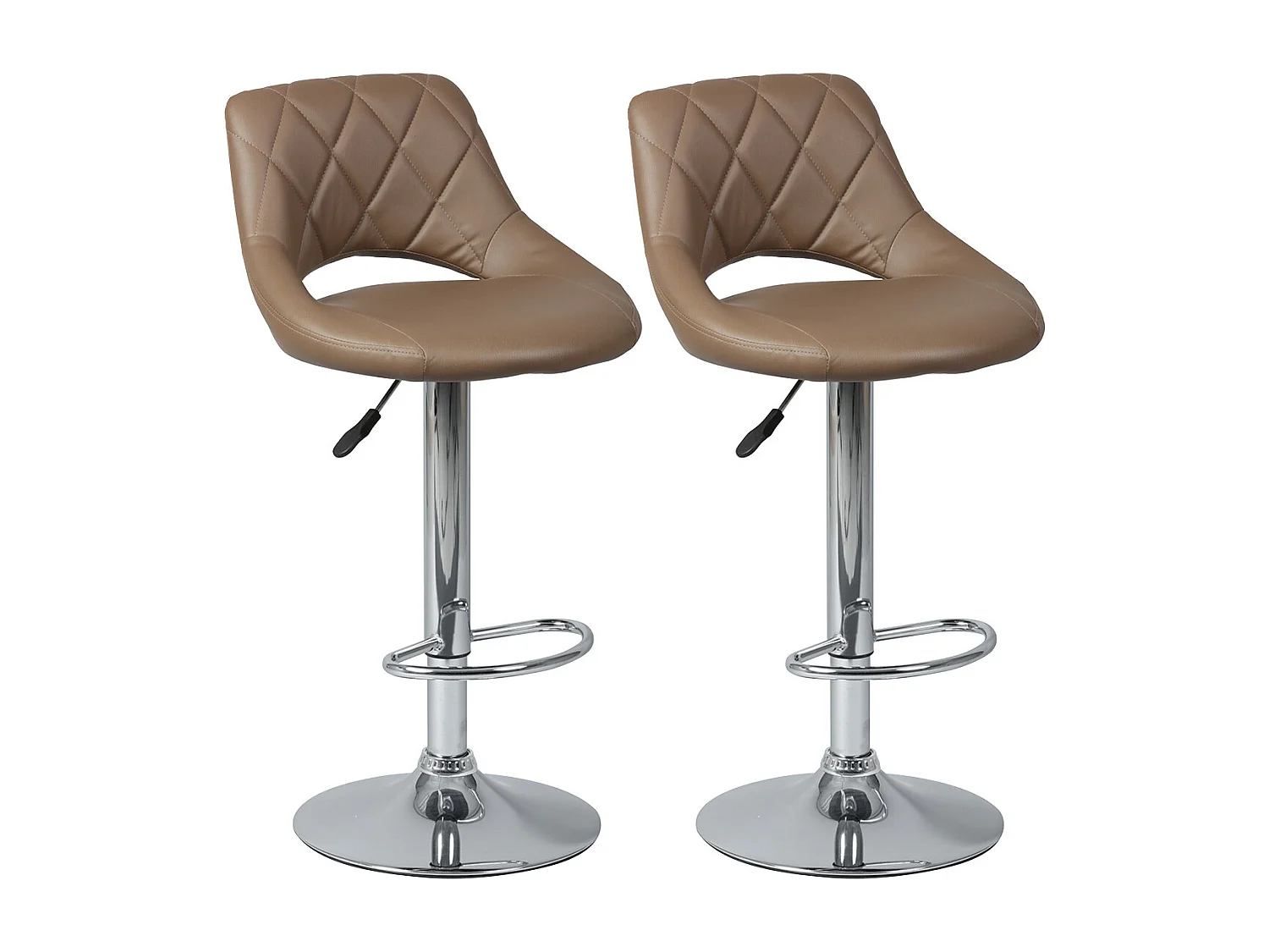 HAMILTON - Lot de 2 Tabourets de Bar Marron