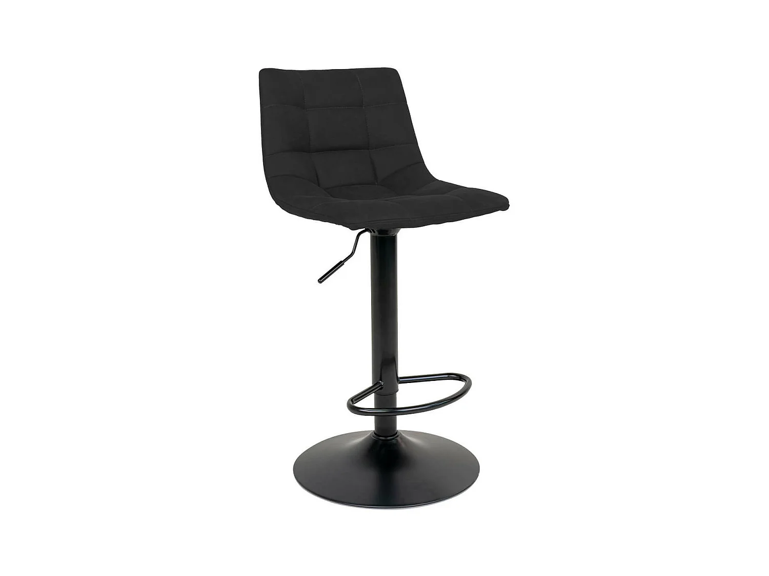 MAGNUS - Lot de 4 Tabourets Acier et Tissu Noir