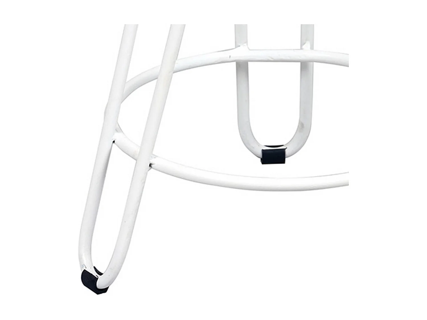 THIBERT - Tabouret Métal Blanc et Bois Massif