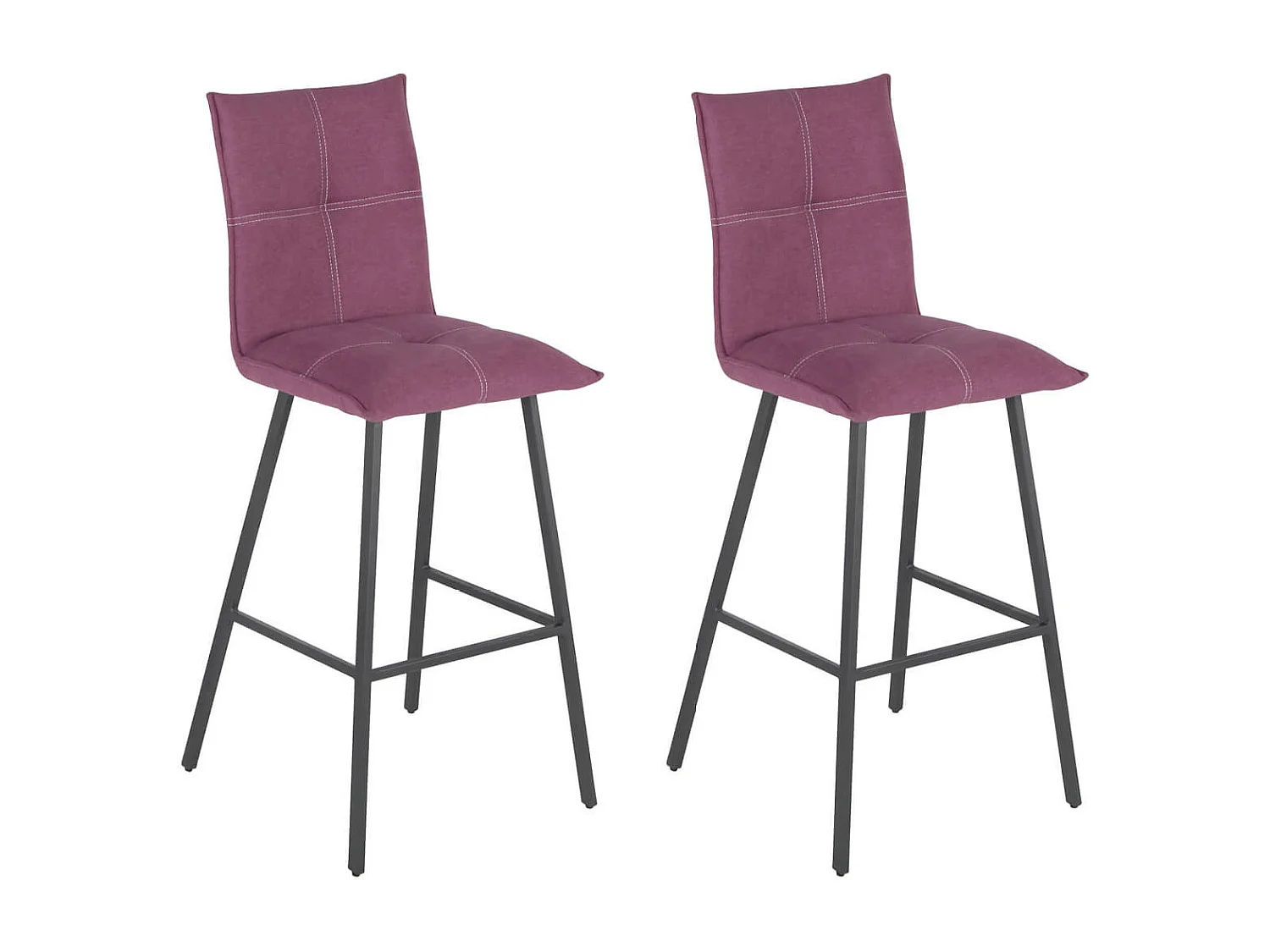 LAGOS - Lot de 2 Tabourets Violets Assise H65cm