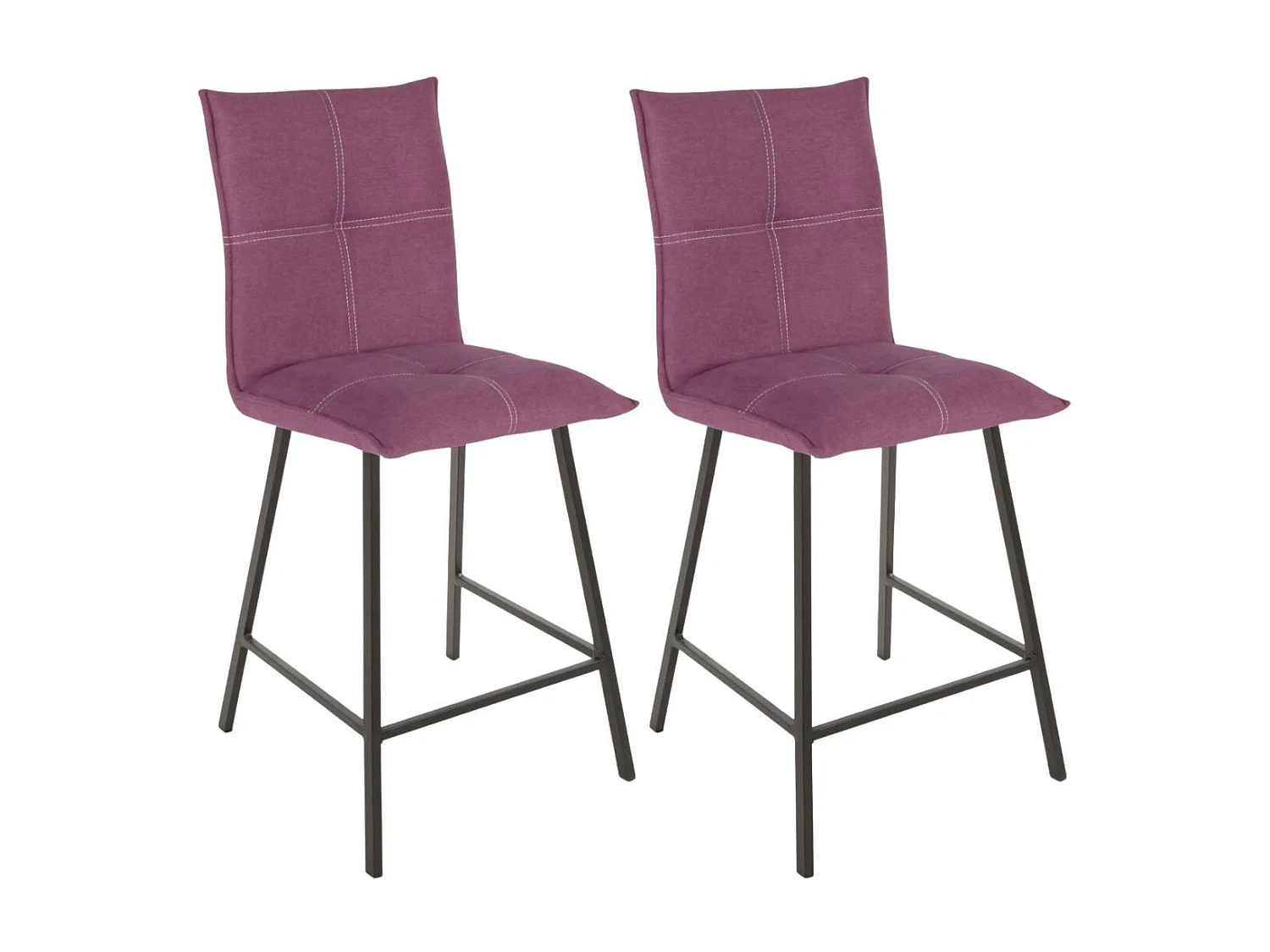 LAGOS - Lot de 2 Tabourets Violets Assise H65cm