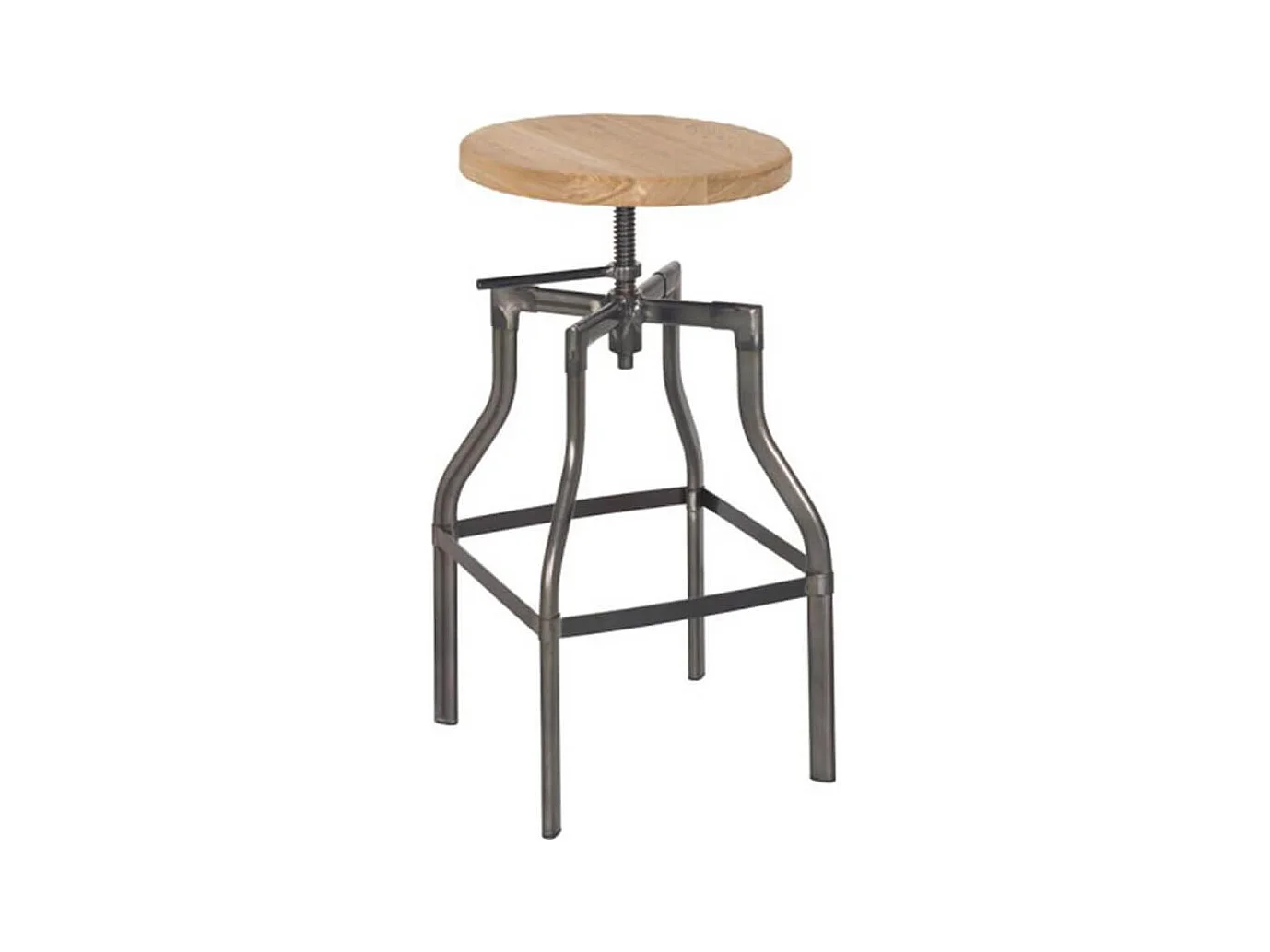SILPA - Tabouret de Bar Pieds Métal et Assise Bois