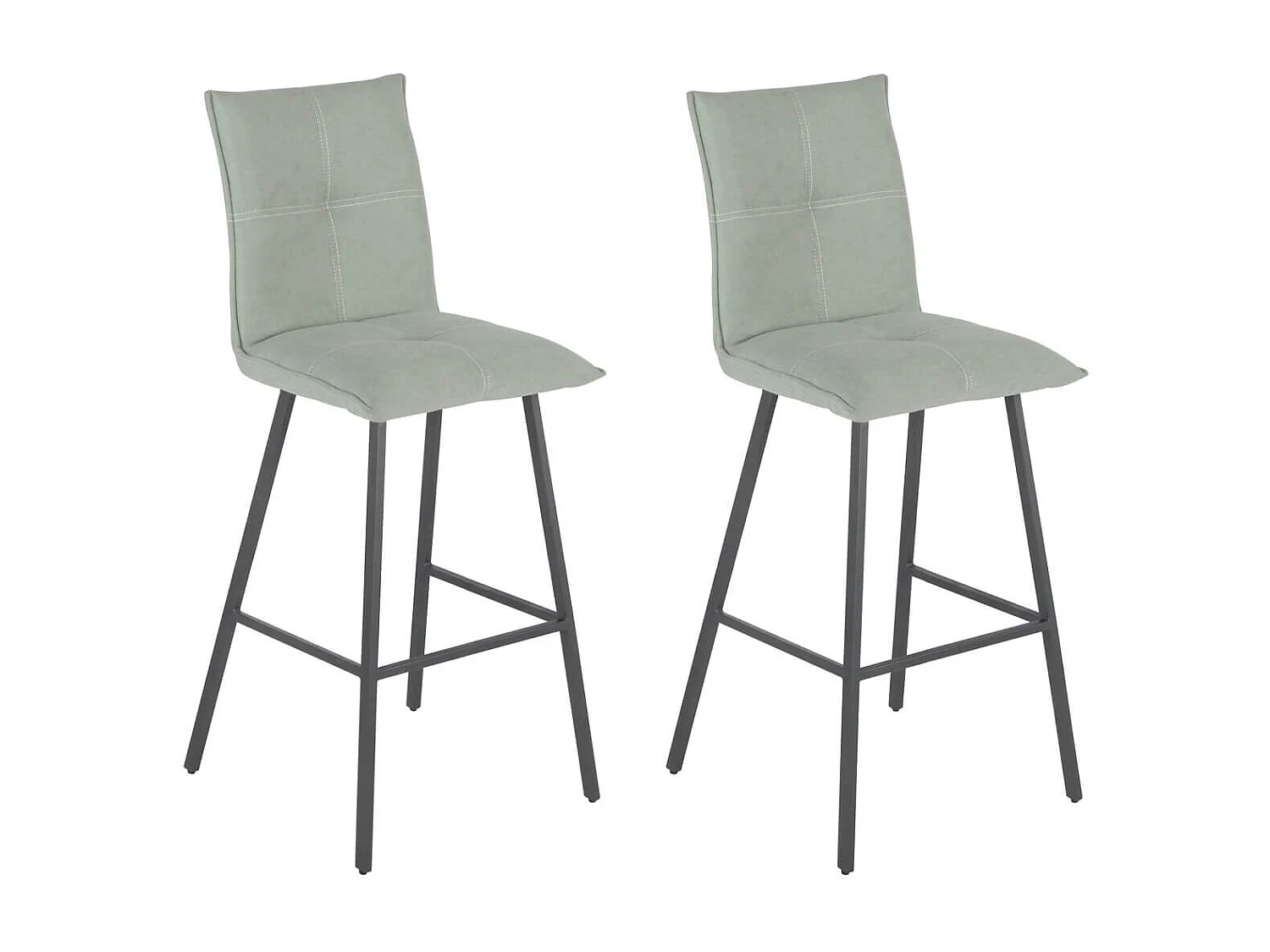 LAGOS - Lot de 2 Tabourets Vert d'Eau Assise H76cm
