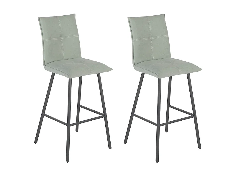 LAGOS - Lot de 2 Tabourets Vert d'Eau Assise H76cm