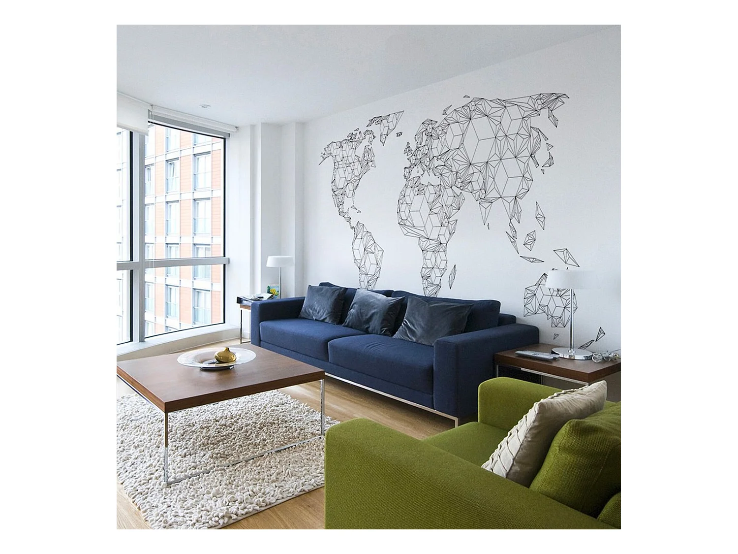 Papier peint xxl carte du monde solide blanc - 550 x 270 cm