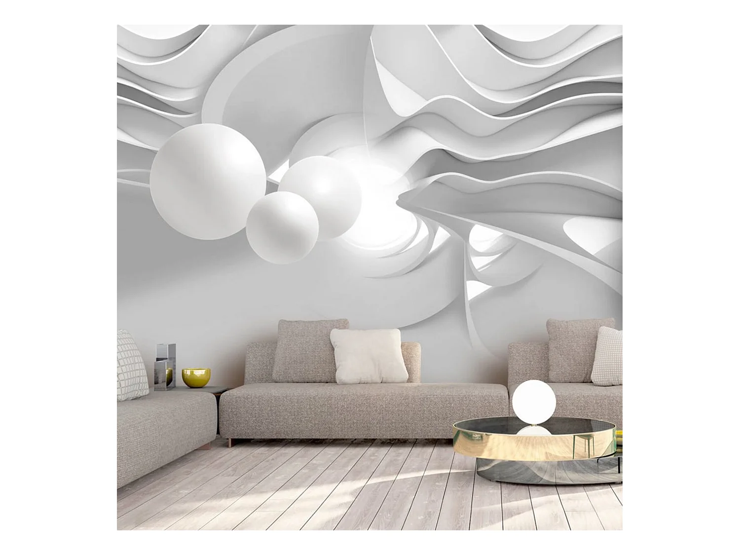 Papier peint couloirs blancs - 350 x 245 cm
